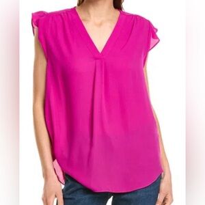Vince Camuto Fuchsia V-Neck Blouse